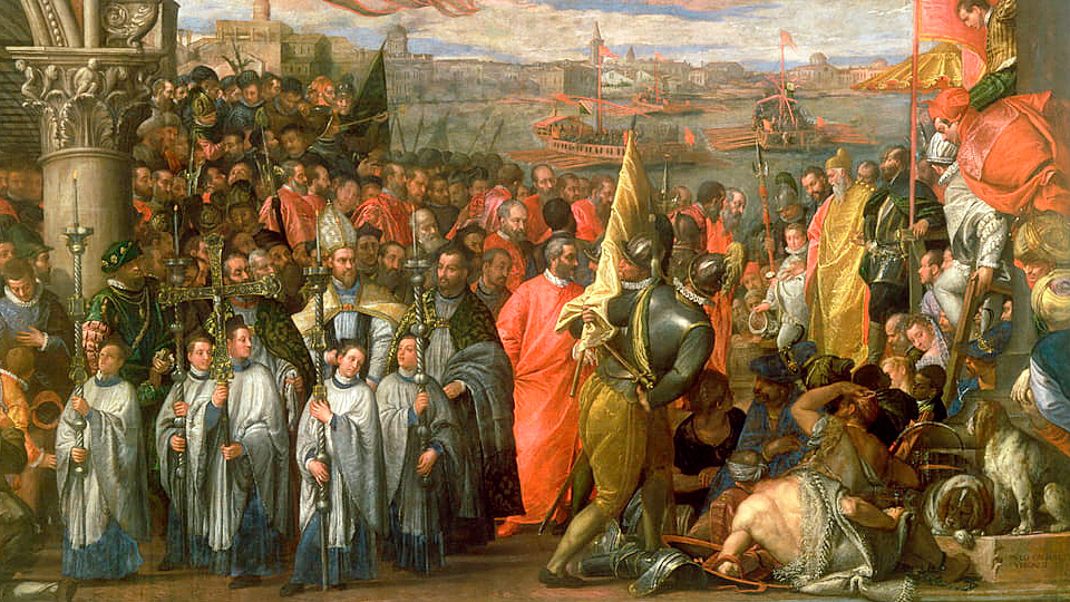 El dogo Andrea Contarini regresa victorioso de Chioggia — Paolo Veronese