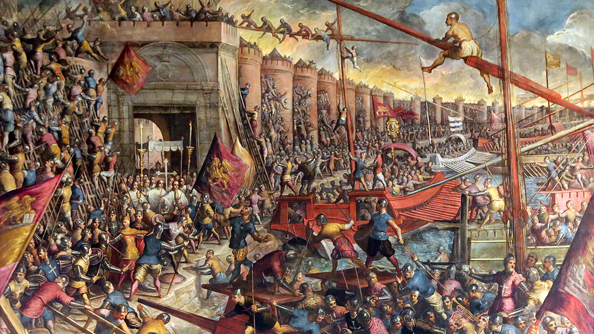 Enrico Dandolo predica la Cuarta Cruzada — Gustave Doré / iconografía histórica