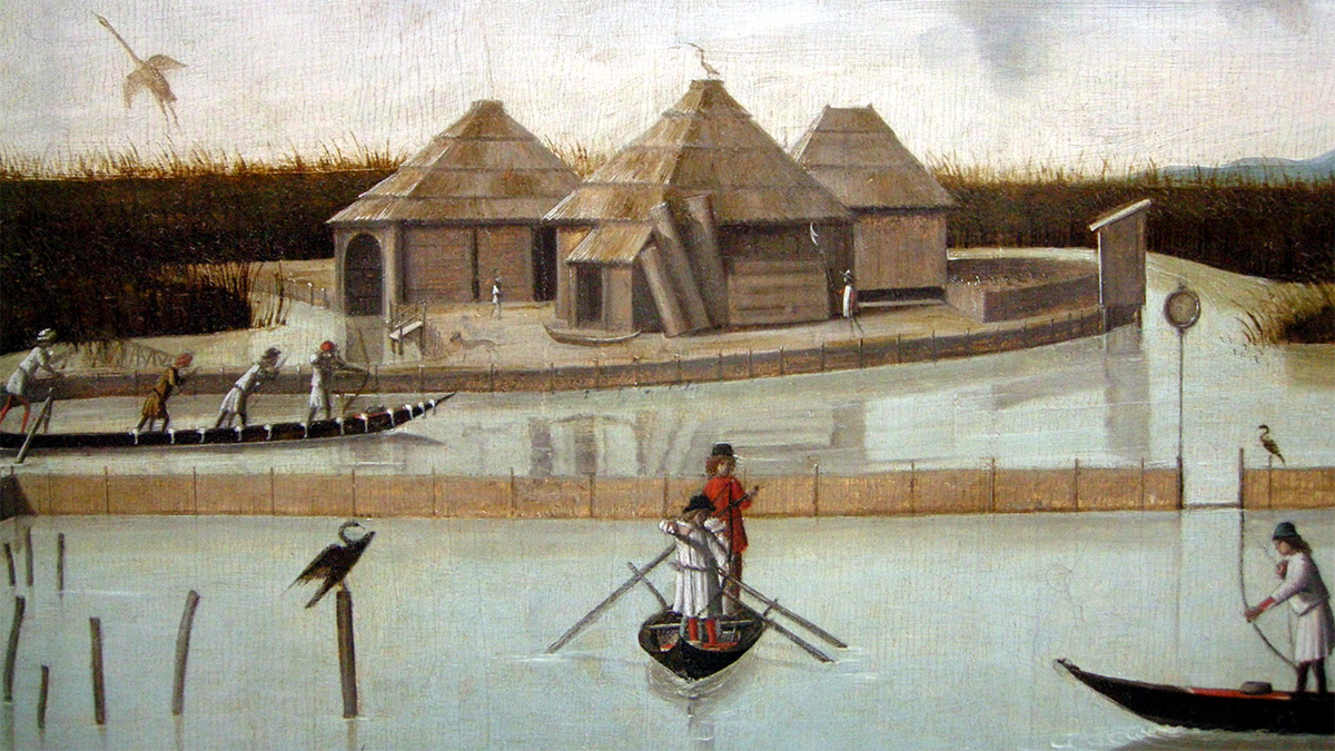 Caza en la laguna — Vittore Carpaccio