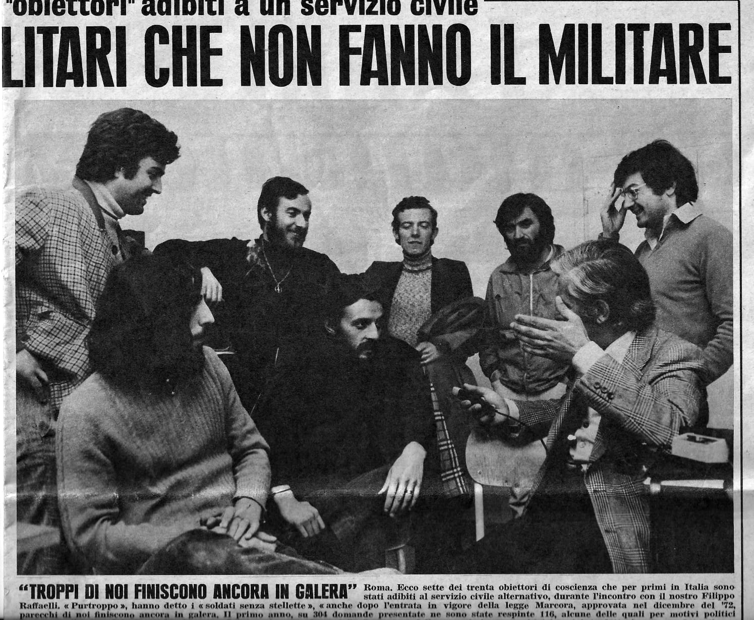 «Militari che non fanno il militare» — reportaje sobre los primeros objetores de conciencia italianos tras la ley 772/1972