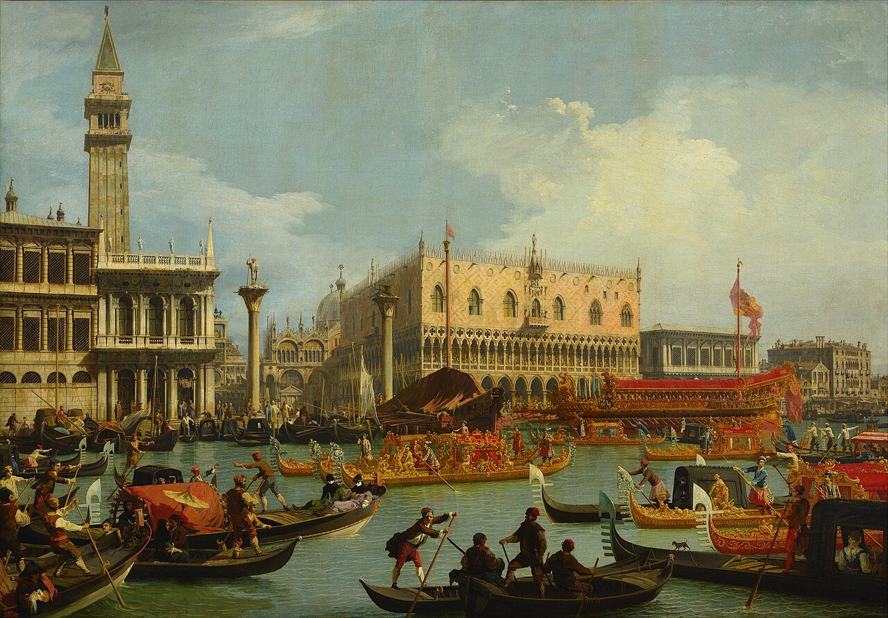 El Bucintoro regresa al muelle el día de la Ascensión — Giovanni Antonio Canal, «Canaletto»